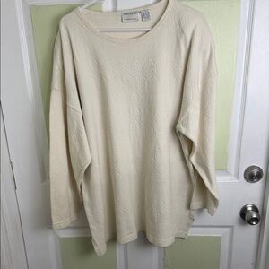 Preview International Cream Ribbed Cotton Top